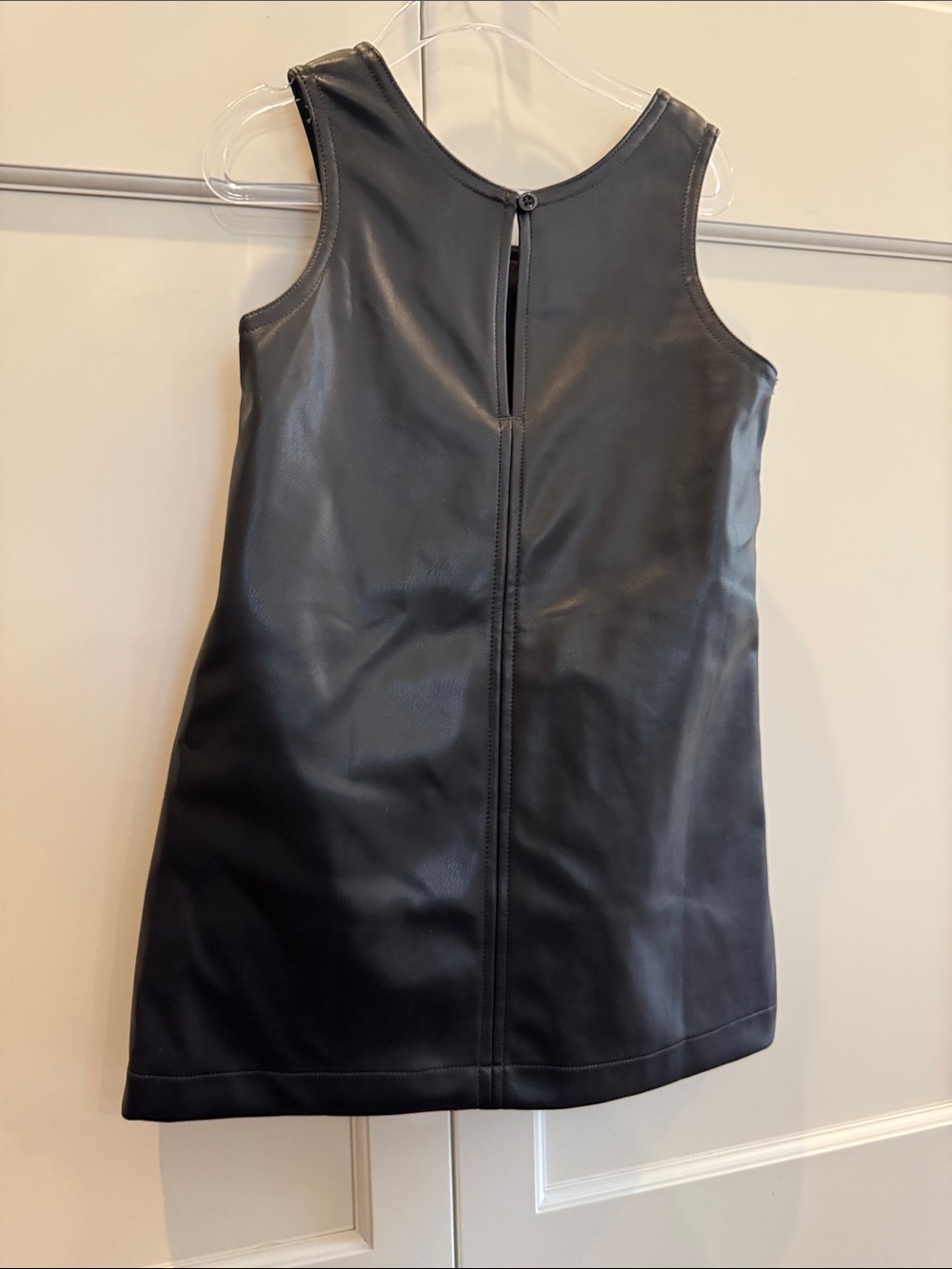 Baby Gap Black Vegan Leather Jumper Dress Size 4 | Faux Leather Sleeveless Dress - Picture 11 of 15